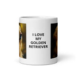 I Love My Golden Retriever White Glossy Mug