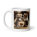 Playful Kittens White Glossy Mug