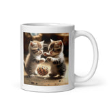 Playful Kittens White Glossy Mug