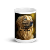 I Love My Golden Retriever White Glossy Mug