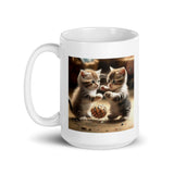 Playful Kittens White Glossy Mug