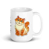 CAT: CAT: A Furry Little Sociopath Who Rules Your Household and Looks Innocent While Doing It White Glossy Mug