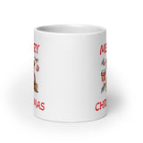 Merry Christmas Teddy Bear White Glossy Coffee Mug