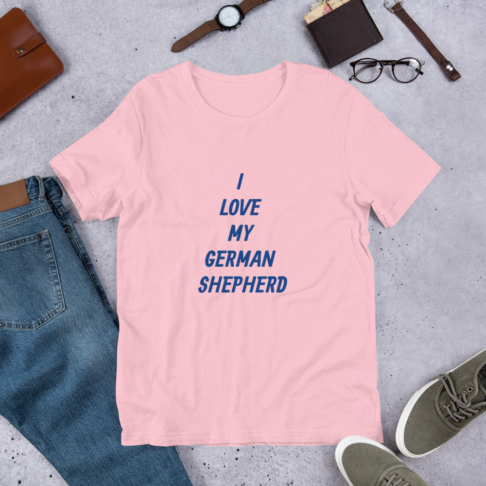 I Love My German Shepherd Bella + Canvas 3001 Short-Sleeve Unisex T-Shirt