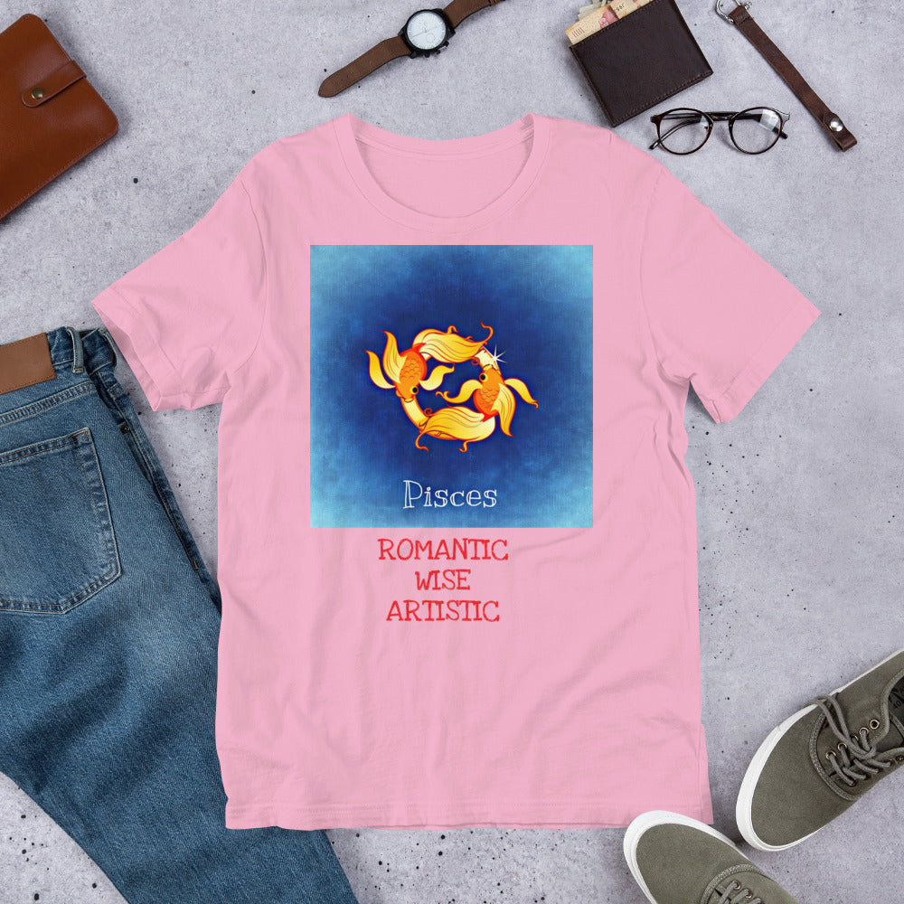 Bella+Canvas 3001 Premium Short-Sleeve Unisex T-Shirt Zodic Sign Pisces
