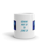 Zodiac Sign Gemini Design White Glossy Mug