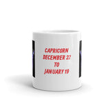 Zodiac Sign Capricorn Design White Glossy Mug