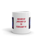 Zodiac Sign Aquarius Design White Glossy Mug