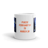 Zodiac Sign Pisces Design White Glossy Mug