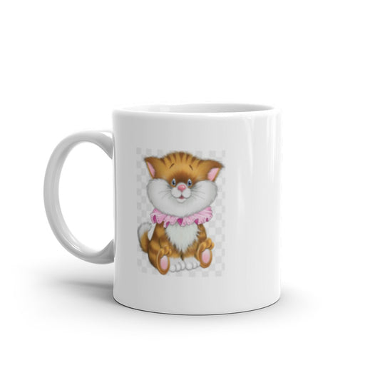 Classic Kitten Design White Glossy Mug