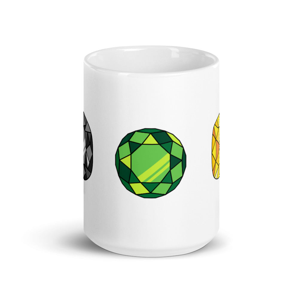 Diamond Design White Glossy Mug