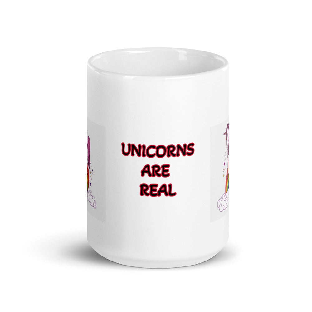 Unicorns are Real Design White Glossy Mug