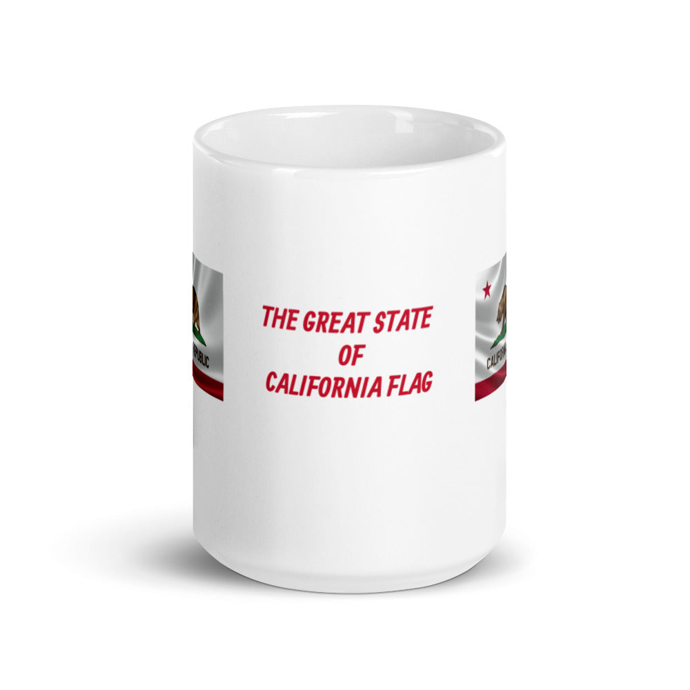 The Great State of California Flag White Glossy Mug