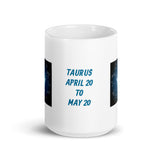 Zodiac Sign Taurus Design White Glossy Mug