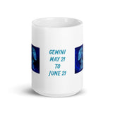Zodiac Sign Gemini Design White Glossy Mug