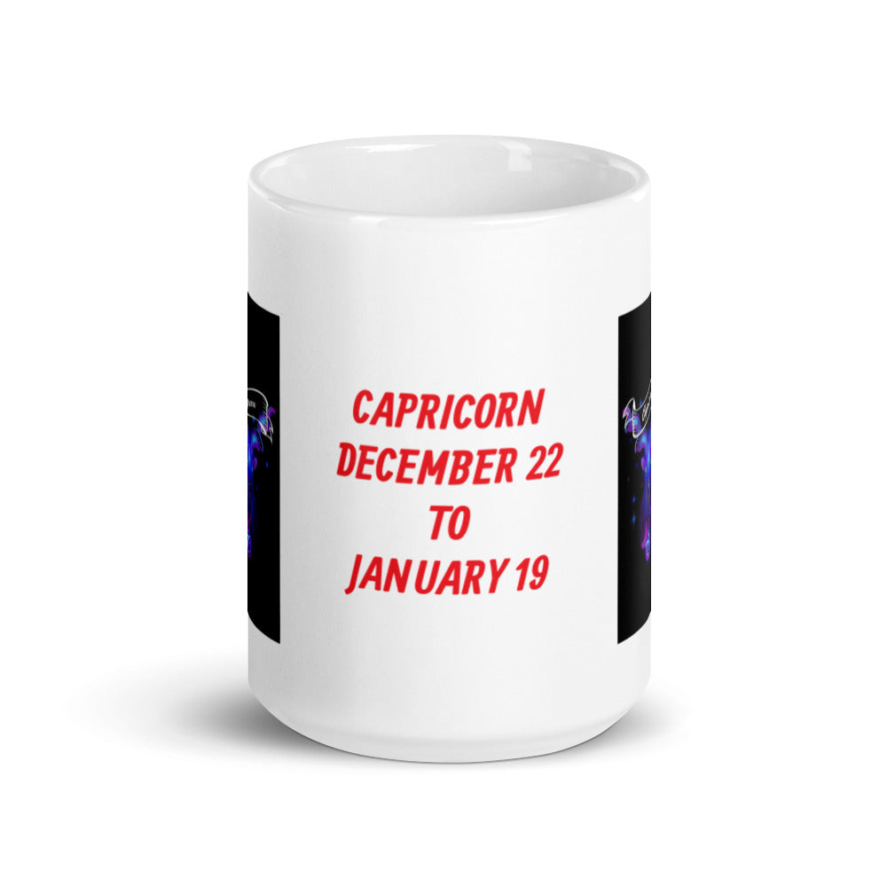 Zodiac Sign Capricorn Design White Glossy Mug