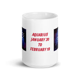 Zodiac Sign Aquarius Design White Glossy Mug