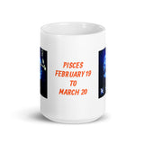 Zodiac Sign Pisces Design White Glossy Mug