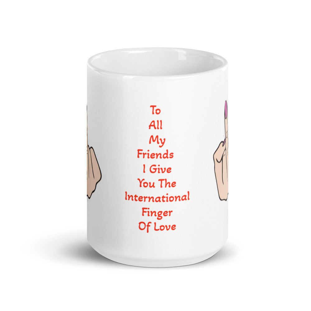 International Finger of Love White Glossy Mug
