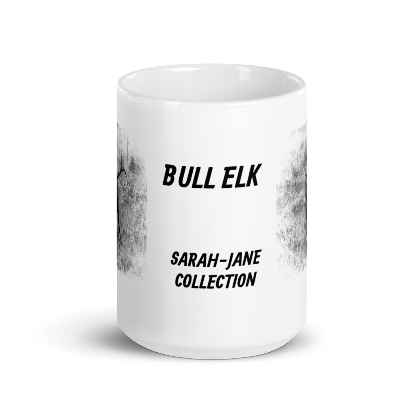 Sarah-Jane Collection Bull Elk White Glossy Mug