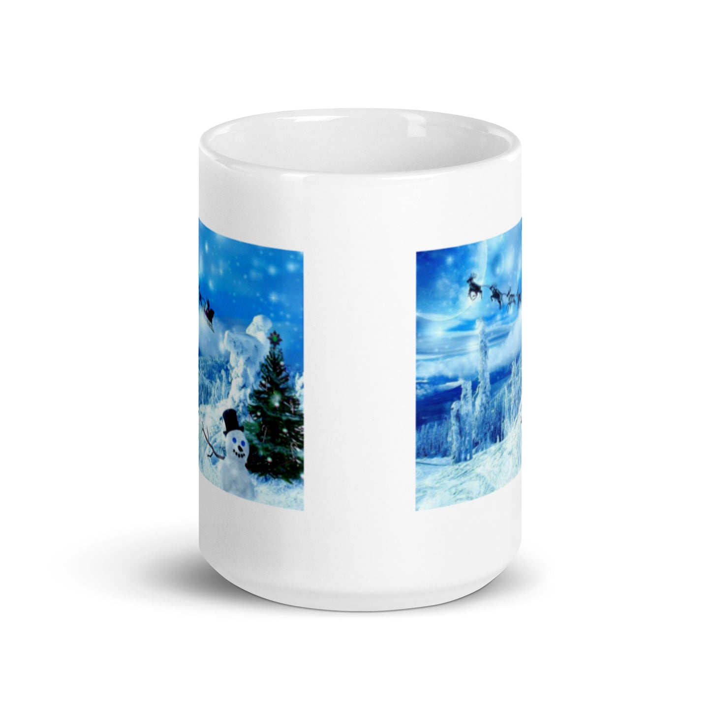 Winter Holiday Christmas Design White Glossy Mug