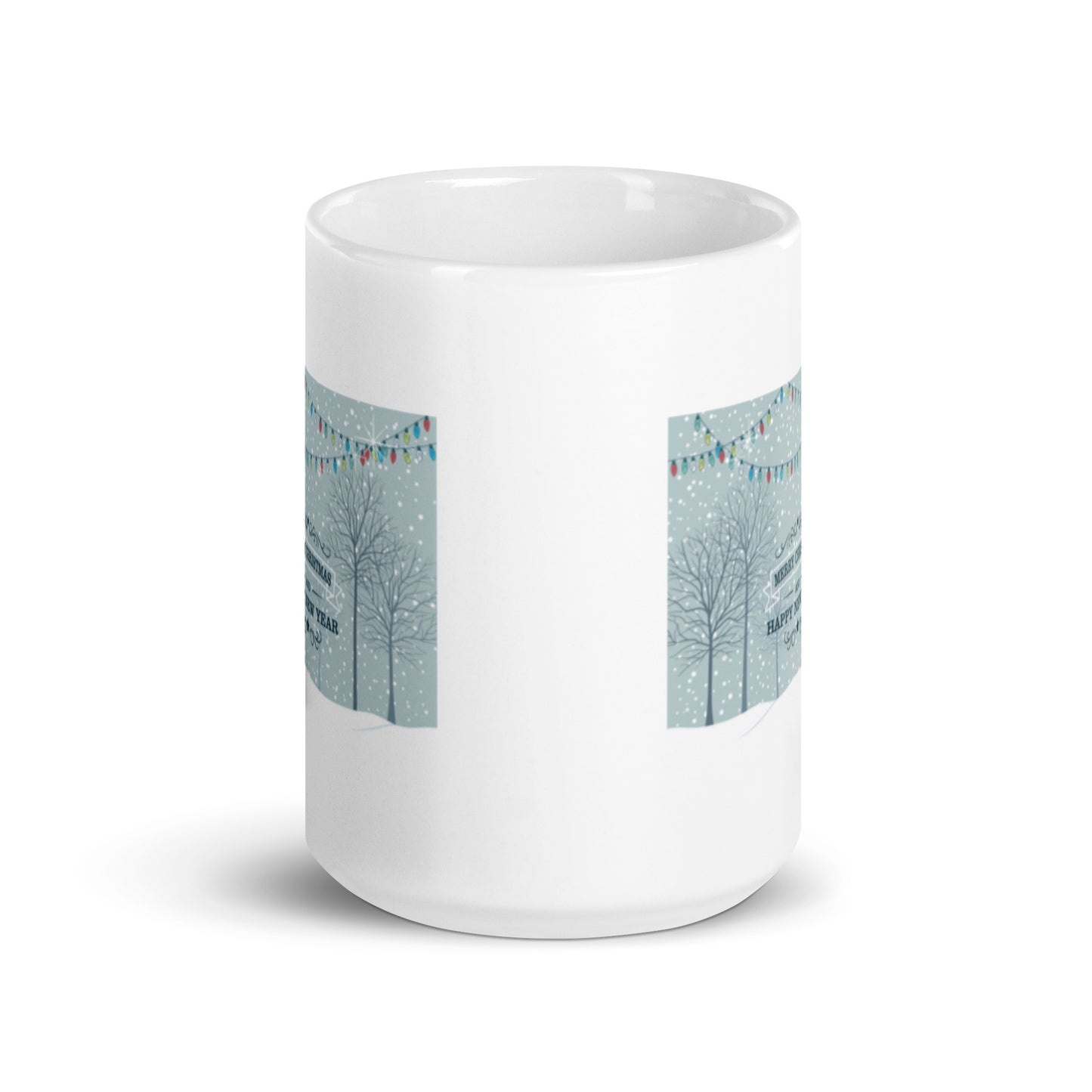 Merry Christmas and Happy New Year White Glossy Mug