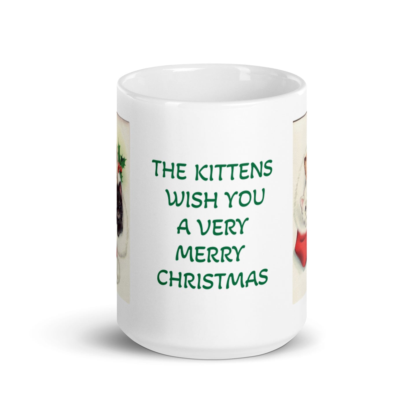 Kittens Wish You A Very Merry Christmas White Glossy Mug