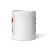I Love My Dog Design White Glossy Mug