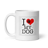 I Love My Dog Design White Glossy Mug