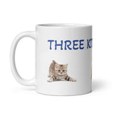 Three Kitten Design White Glossy Coffee Mug
