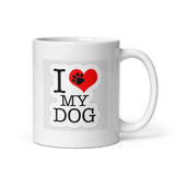 I Love My Dog Design White Glossy Mug