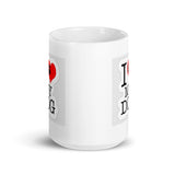I Love My Dog Design White Glossy Mug