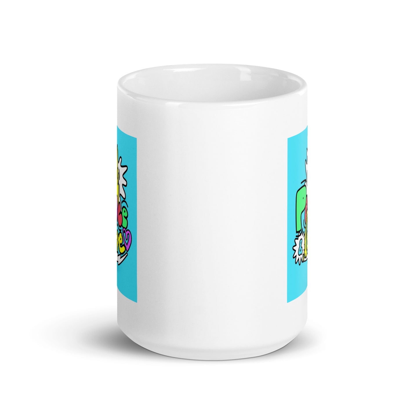 Peace and Love Design White Glossy Mug