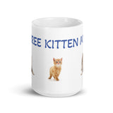 Three Kitten Design White Glossy Coffee Mug