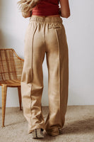 Drawstring Wide Leg Pants with Pockets