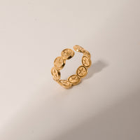 Stainless steel five pointed star open ring, hand decoration for women