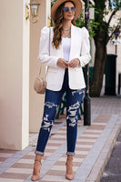 Double Take Puff Sleeve Shawl Collar Blazer