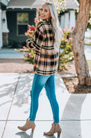 Double Take Plaid Button Front Shirt Jacket with Breast Pockets