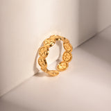 Stainless steel five pointed star open ring, hand decoration for women
