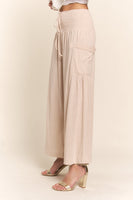 J.NNA Smocked Waist Boho Wide Leg Pants with Pockets