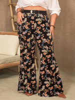 Plus Size Wide Leg Printed Pants