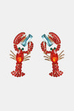 Lobster Shape Glass Stone Dangle Earrings