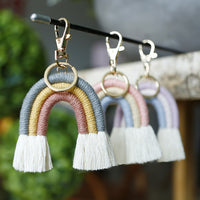 Hanging Bohemian Tassel Bag Hanging Decoration Handwoven Rainbow Keychain