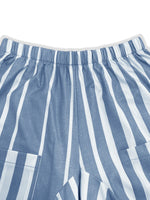 Striped Elastic Waist Wide Leg Pants