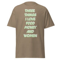 Men's Classic Gildan 5000 T-Shirt Love Food Money Women