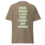 Men's Classic Gildan 5000 T-Shirt Love Food Money Women