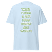Men's Classic Gildan 5000 T-Shirt Love Food Money Women