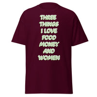 Men's Classic Gildan 5000 T-Shirt Love Food Money Women