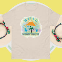Unisex Classic Gildan 5000 T-Shirt Hello Summer T-Shirt