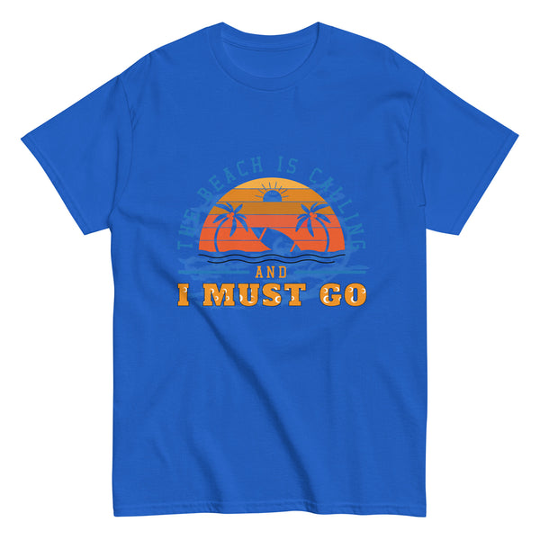 Unisex Classic Gildan 5000 T-Shirt The Beach is Calling I Must Go